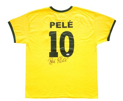 Pele Signed Brazil Soccer Jersey